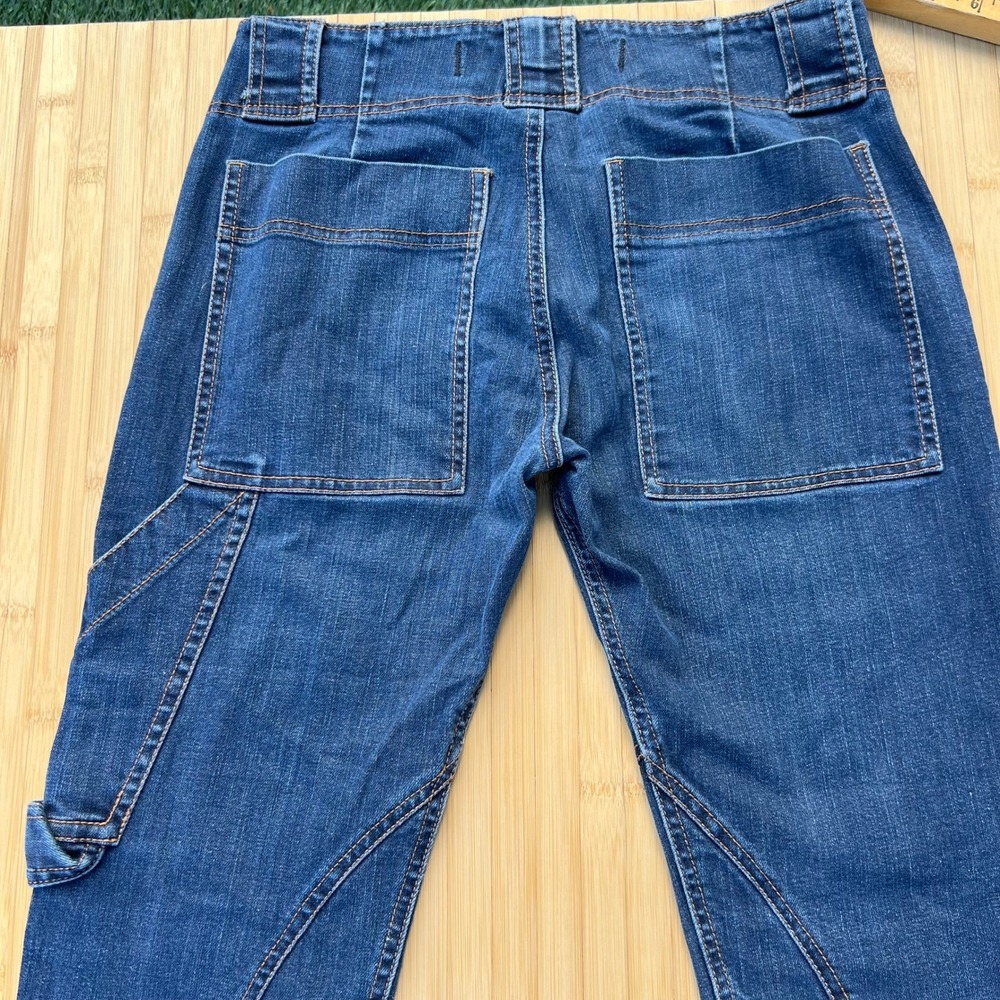 Y2K Prairie Underground Blue Organic Cotton Denim Cargo Jeans Size 28 Made USA - Picture 4 of 10
